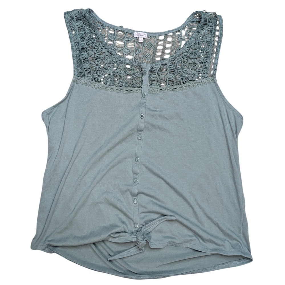 Kismet‎ Extra Large Green Lace Boho Tank Top Pastel
